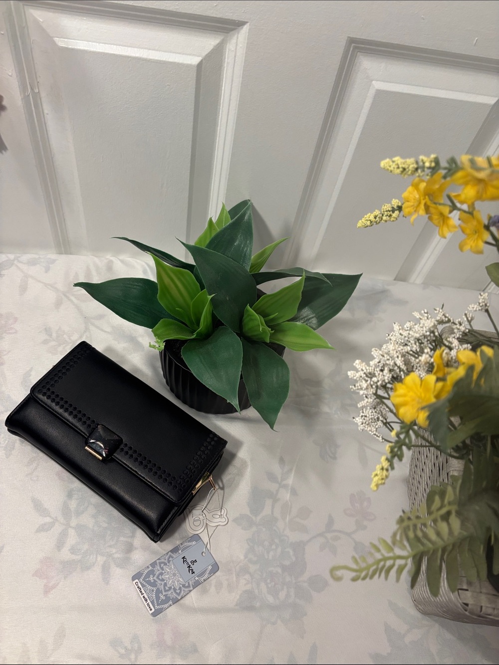 ALCAZO Black Leather-Look Crossbody Clutch Bag New With Tags - Picture 3 of 9
